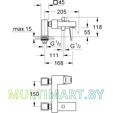 Смеситель Grohe Eurocube (23143000) картинка 3